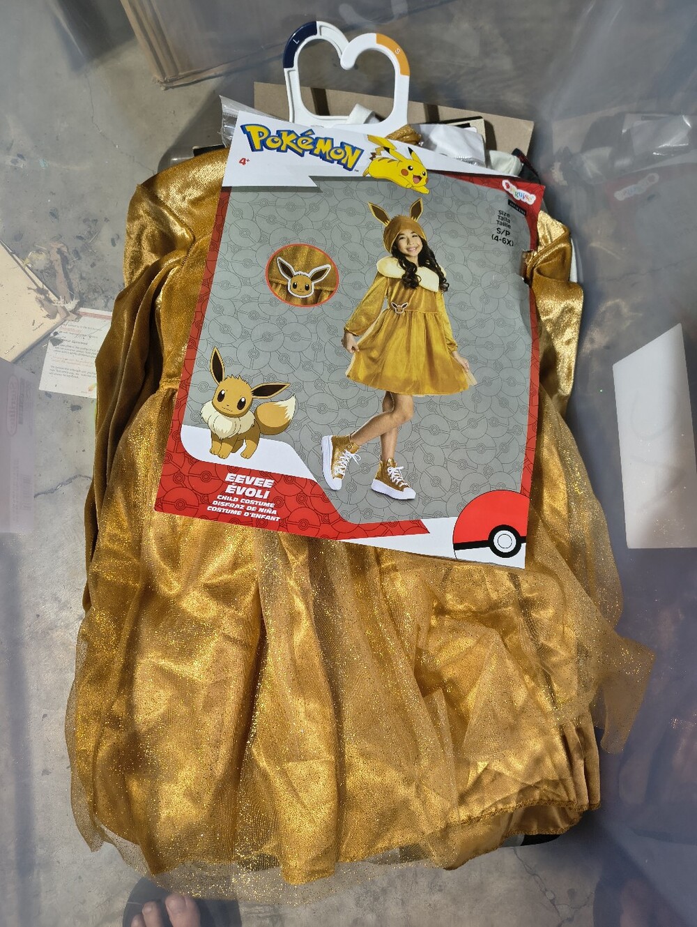 Pokemon Gold Eevee Kids Costume Dress Size Small